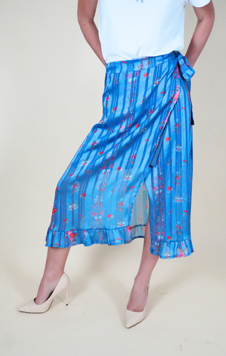 Gonna midi in chiffon floreale fantasia
