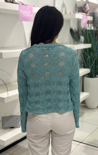 Maglia in lurex  verde acqua