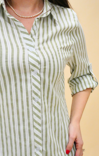 Camicia a righe verde