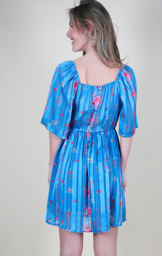 Abito corto in chiffon fantasia