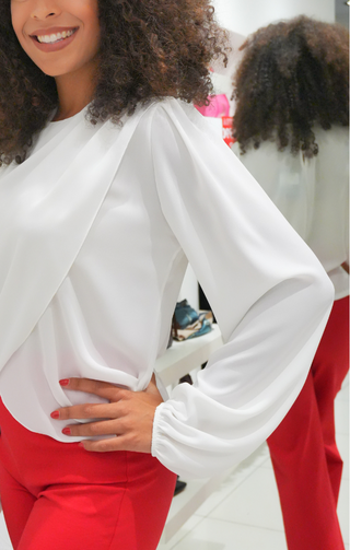 Blusa a incrocio bianca