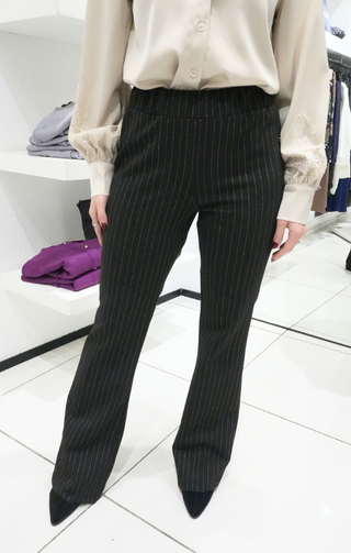 Pantalone gessato in lurex