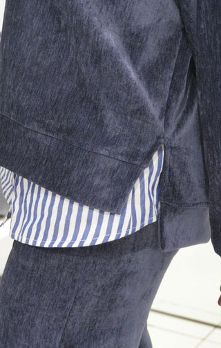 Maglia relax chic coordinato blu