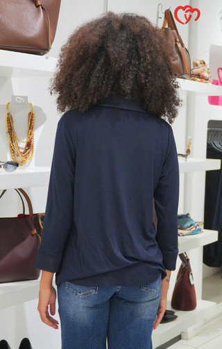 Maglia over 3/4 blu