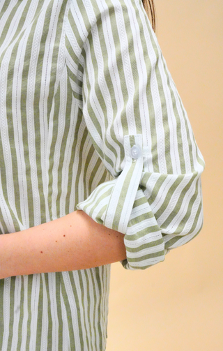 Camicia a righe verde