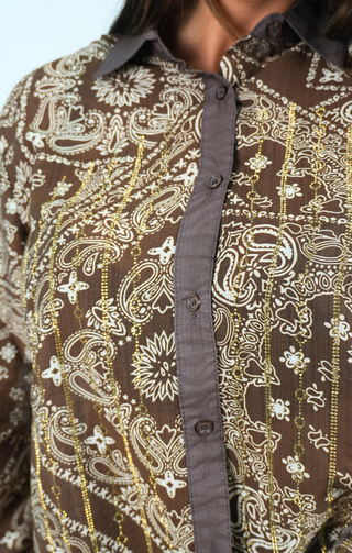 Camicia bandana marrone