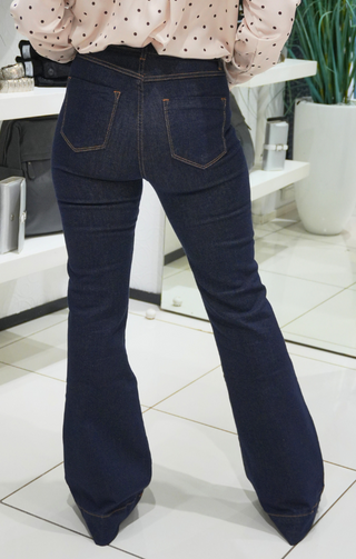 Jeans flare blu scuro