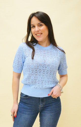 T-shirt di filo celeste