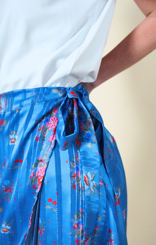 Gonna midi in chiffon floreale fantasia