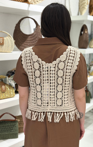 Gilet traforato beige