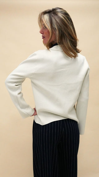 Giacca in maglia panna