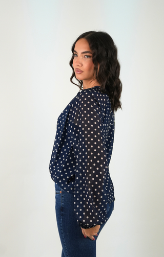 Blusa Pois Chic blu