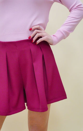 Shorts a pieghe fragola