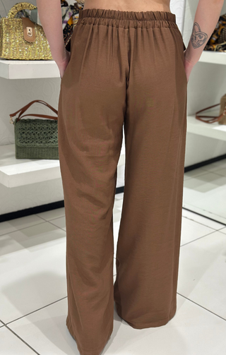 Pantalone palazzo marrone