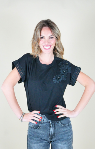 T-shirt Cristina nera
