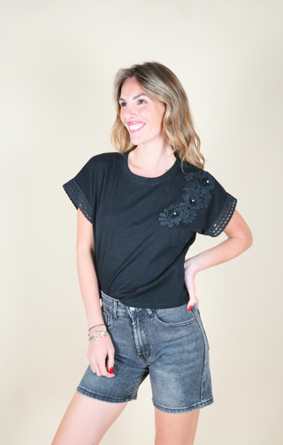 T-shirt Cristina nera