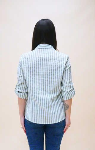 Camicia a righe verde