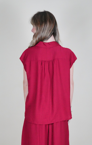blusa bottoncini rosso