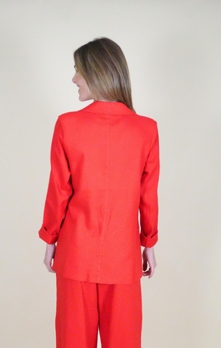 Blazer lino corallo