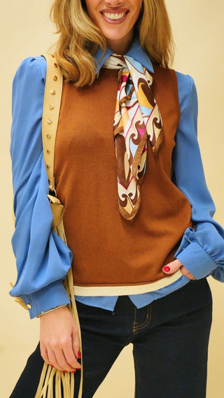 Gilet bicolore coccio