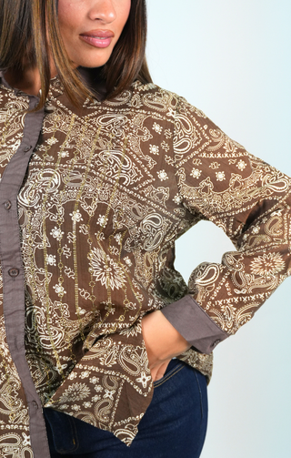 Camicia bandana marrone