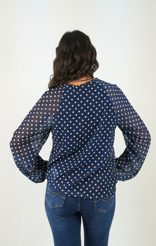 Blusa Pois Chic blu
