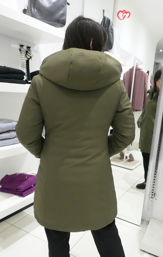 Giubbino double face lungo verde