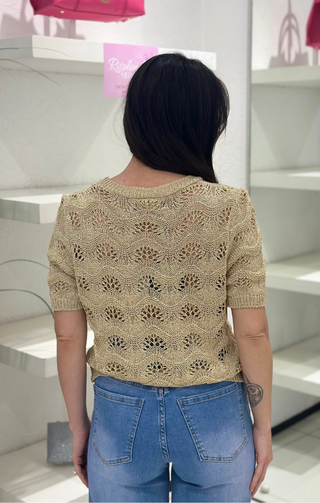 Maglia in lurex oro