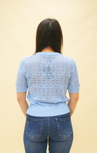 T-shirt di filo celeste