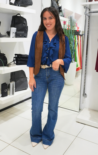 Jeans skinny flare blu