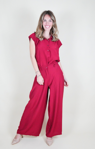 pantaloni palazzo rosso