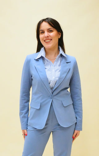 Blazer monopetto azzurro