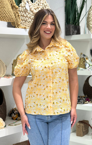 Camicia Sun flower gialla