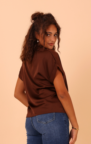 Blusa marrone scollo V