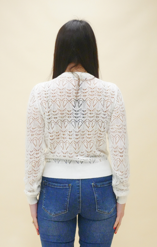Cardigan traforato bianco