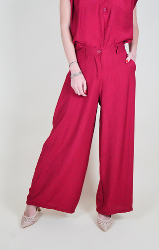pantaloni palazzo rosso