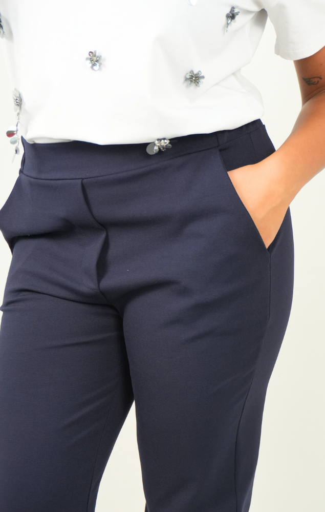 Pantalone in punto milano blu