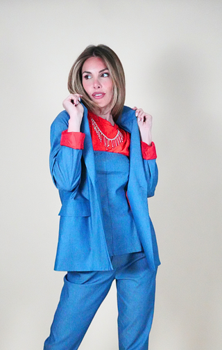Blazer donna effetto denim