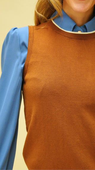 Gilet bicolore coccio