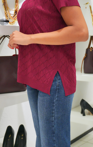 Maglia rombi bordeaux