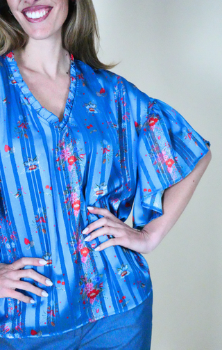 Blusa in chiffon floreale fantasia