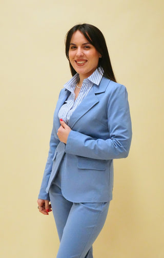Blazer monopetto azzurro