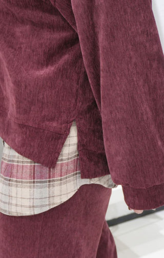 Maglia relax chic coordinato bordeaux