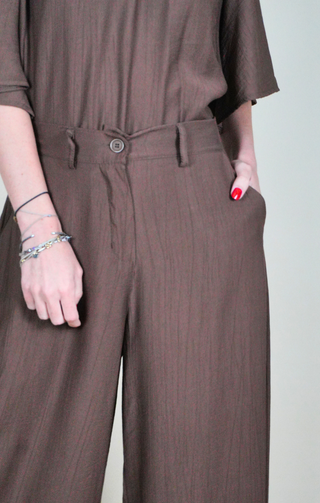 pantaloni palazzo marrone