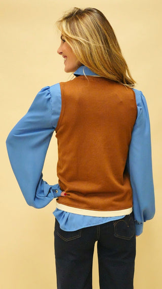 Gilet bicolore coccio
