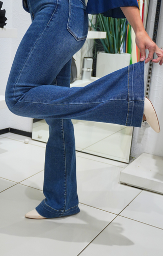 Jeans skinny flare blu