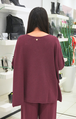 MAGLIA LANA COORDINATO BORDEAUX