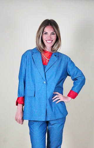 Blazer donna effetto denim