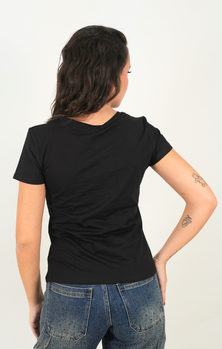 T-shirt flower nera