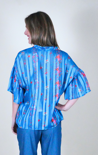 Blusa in chiffon floreale fantasia